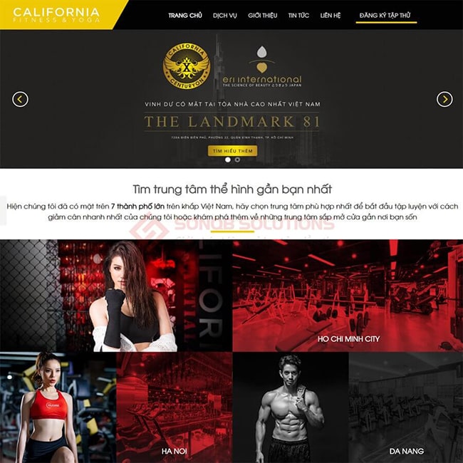 Mẫu website phòng tập gym 1